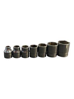 Snap-On 6 Point Sockets 1/4, 3/8, 1/2, 7/16 , 9/16, 11/16, 3/4 (lot Of 7)